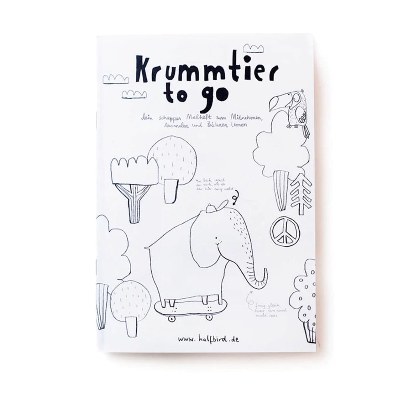 Malheft "Krummtier to go" Malbuch Halfbird 