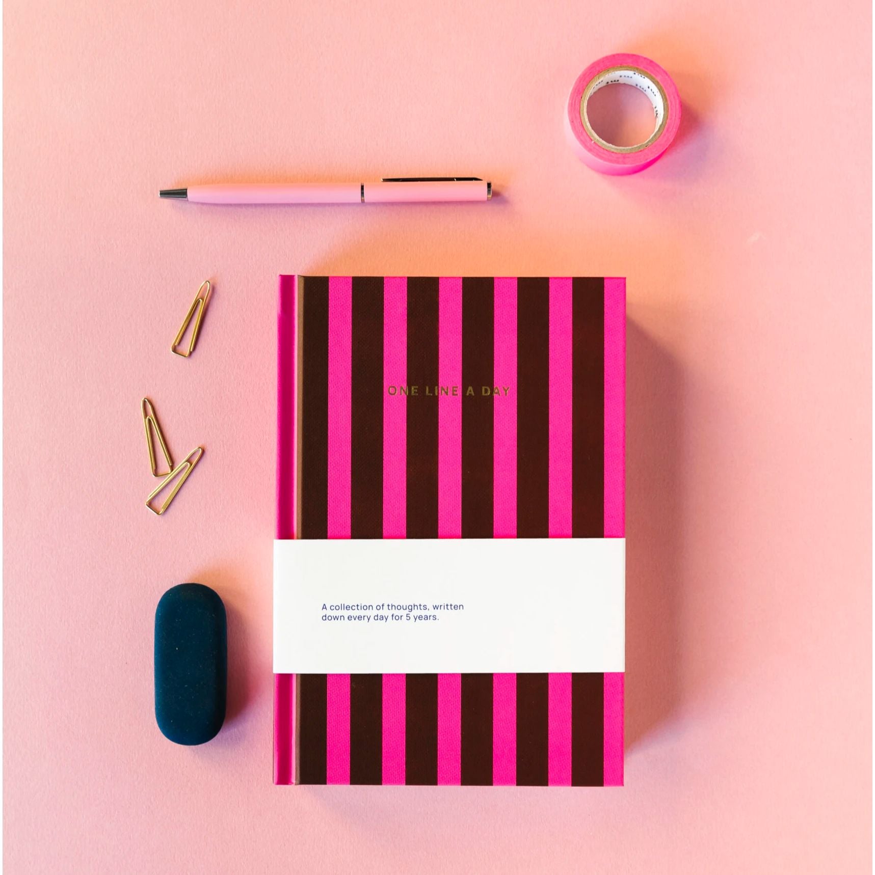 Notebook "One line a day-stripes" Erinnerungsbuch A-Journal