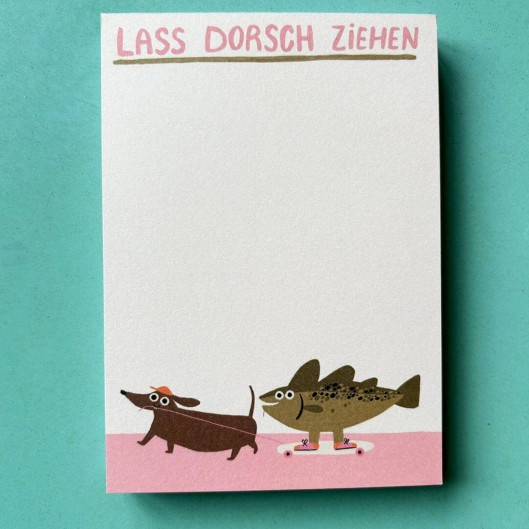 Notizblock "Lass Dorsch Ziehen" Notizblock Slinga Illustration