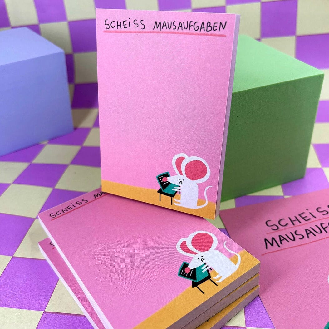 Notizblock "Mausaufgaben" Notizblock Slinga Illustration