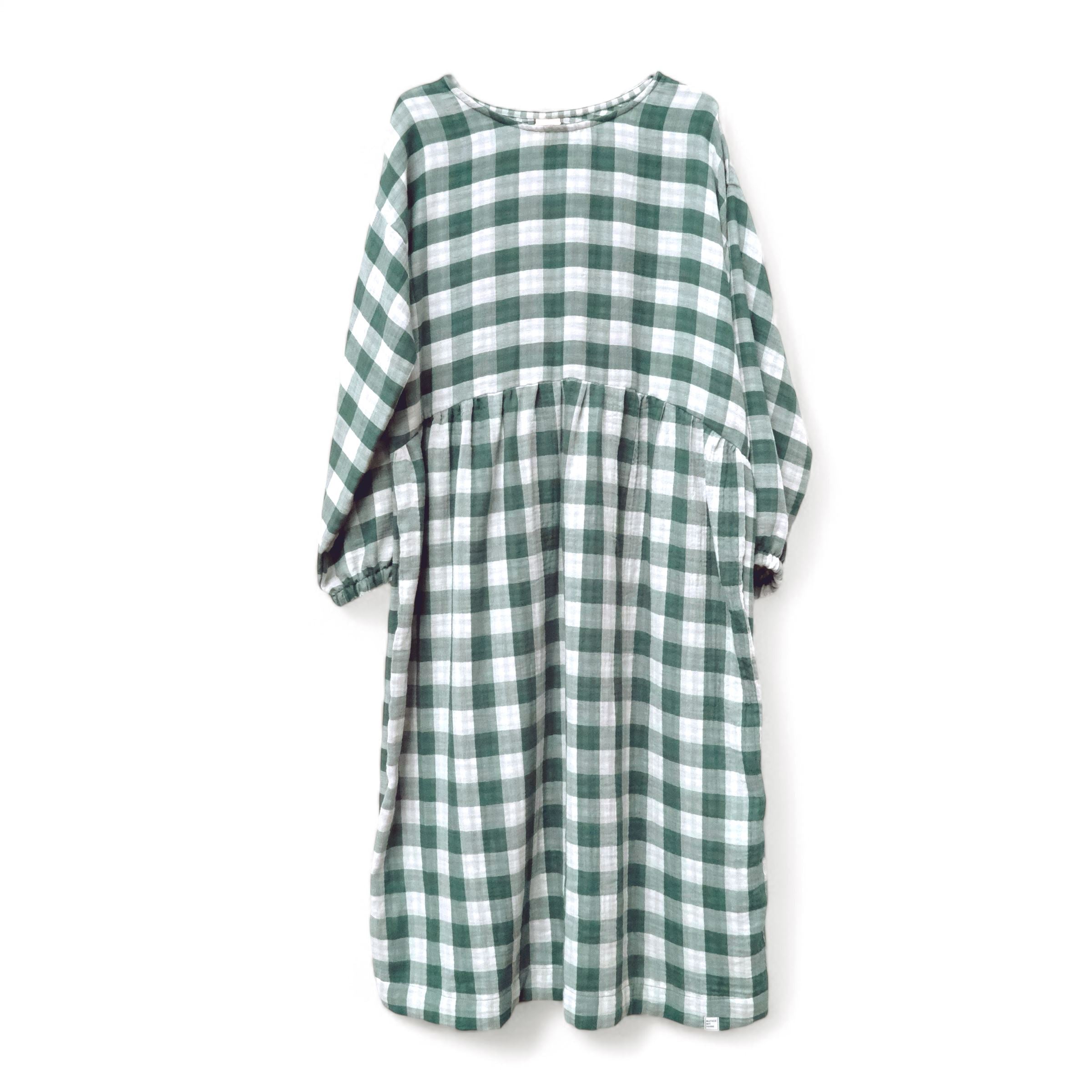 Oversize Kleid Langarm "Musselin Karo" Bekleidung & Accessoires Matsch mit Sahne Tanne