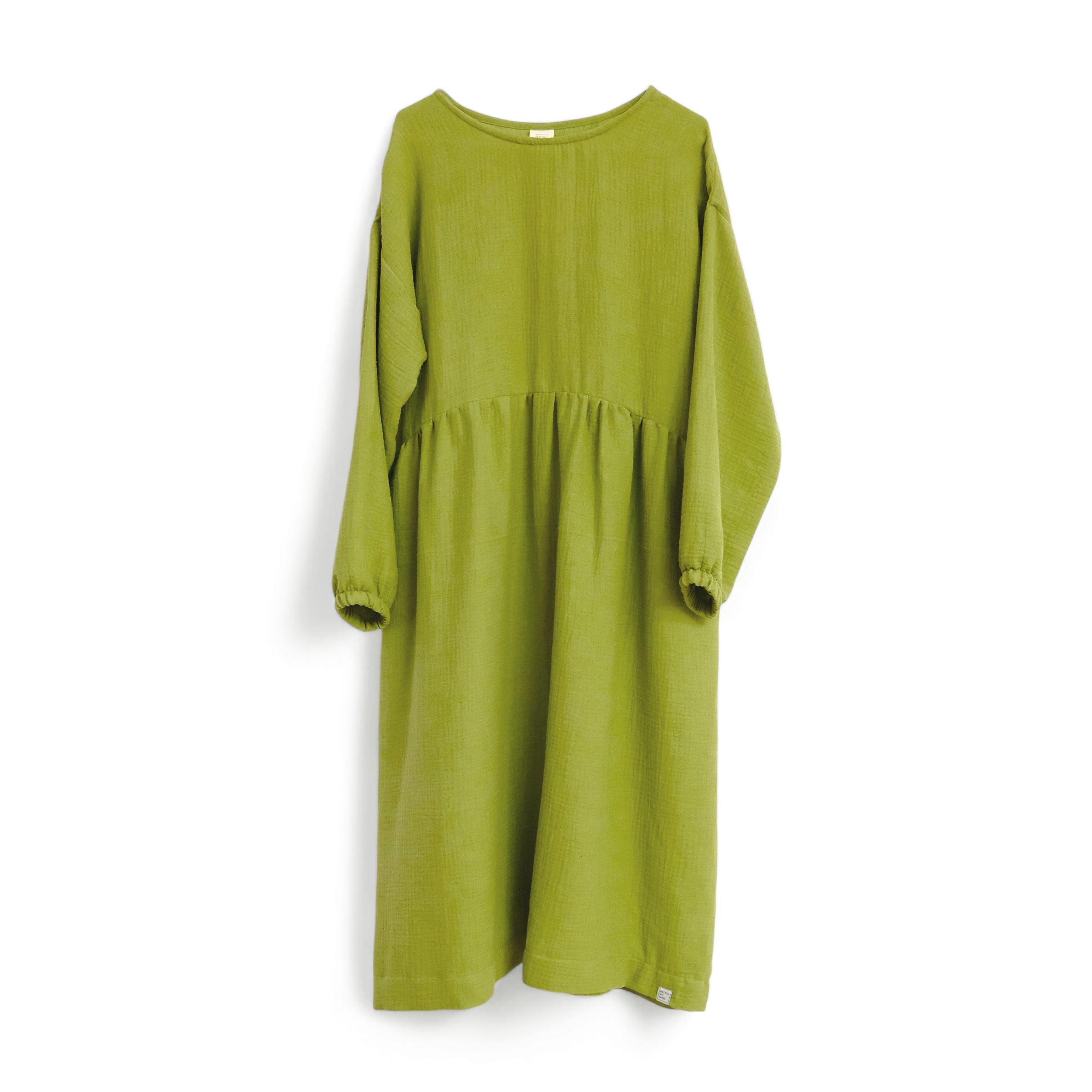 Oversize Kleid Langarm "Musselin Uni" Bekleidung & Accessoires Matsch mit Sahne Pistazie