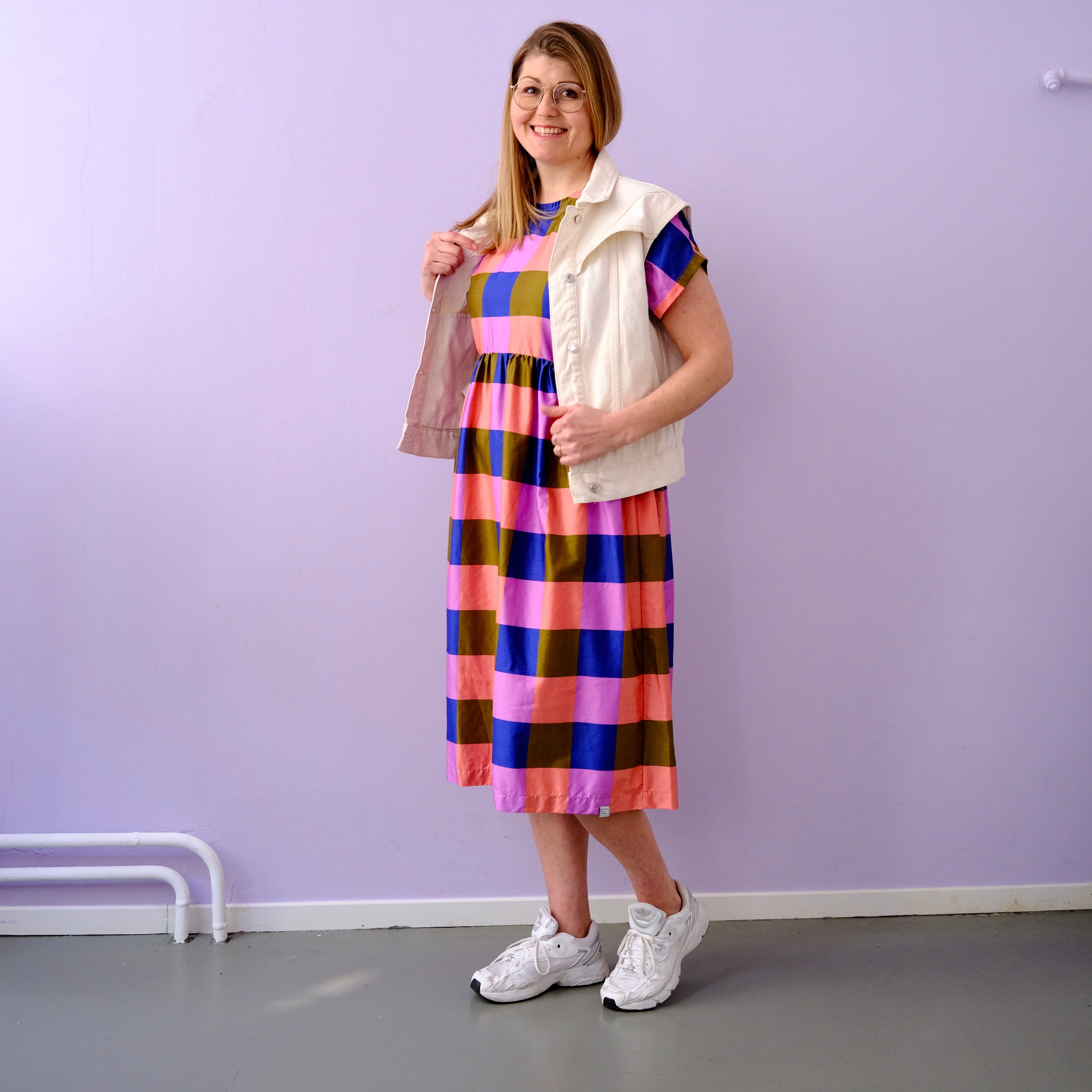 Oversize Kleid "Satin Karo" Bekleidung & Accessoires Matsch mit Sahne