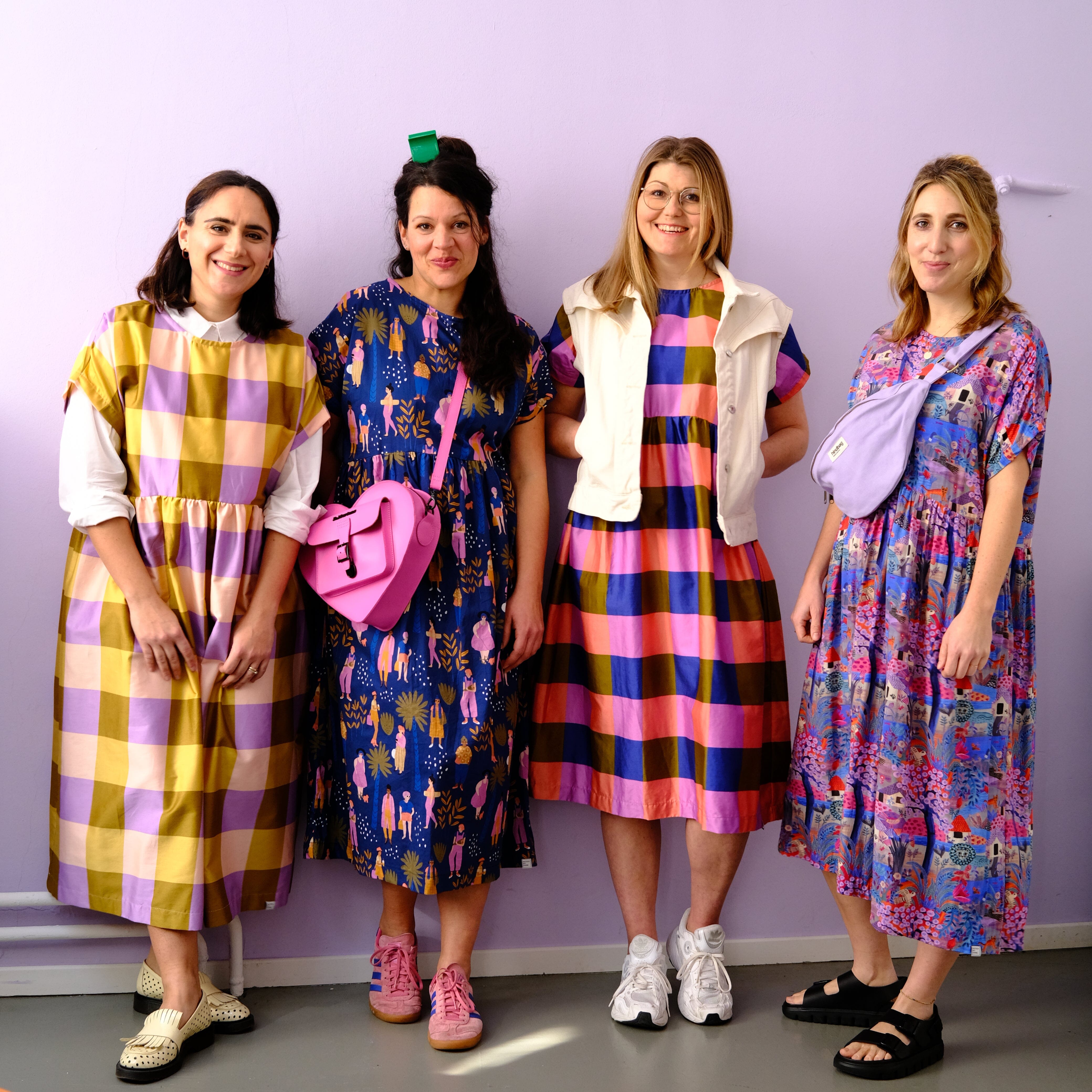 Oversize Kleid "Satin Karo" Bekleidung & Accessoires Matsch mit Sahne
