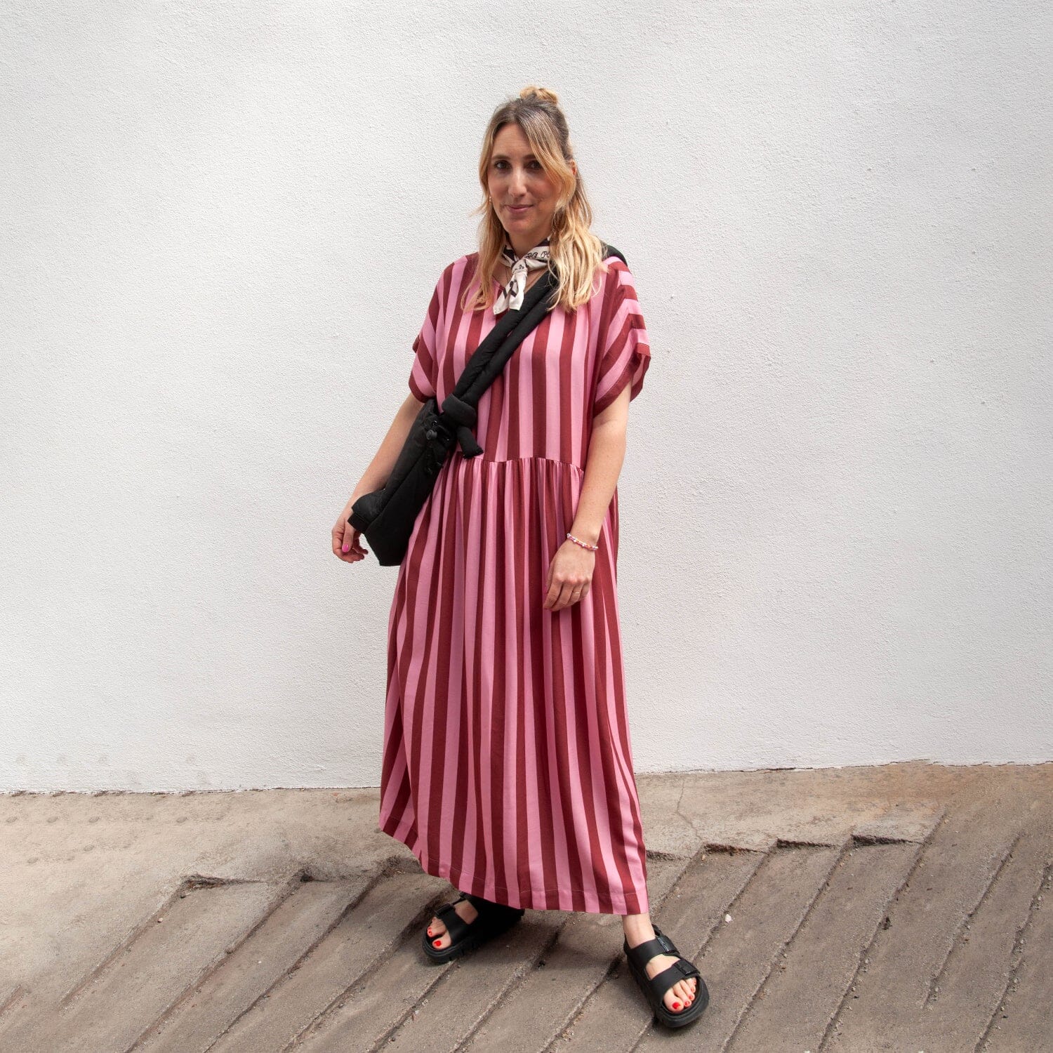 Oversize Kleid "Viskose Stripes" Bekleidung & Accessoires Matsch mit Sahne