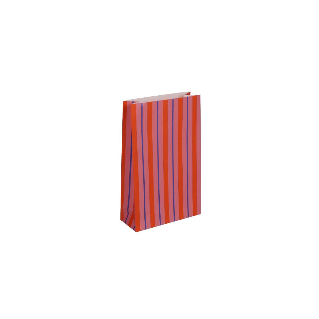 Papiertüte "Balanced Stripes rose - blood orange" - 15 x 24 Papiertüte Kado Design