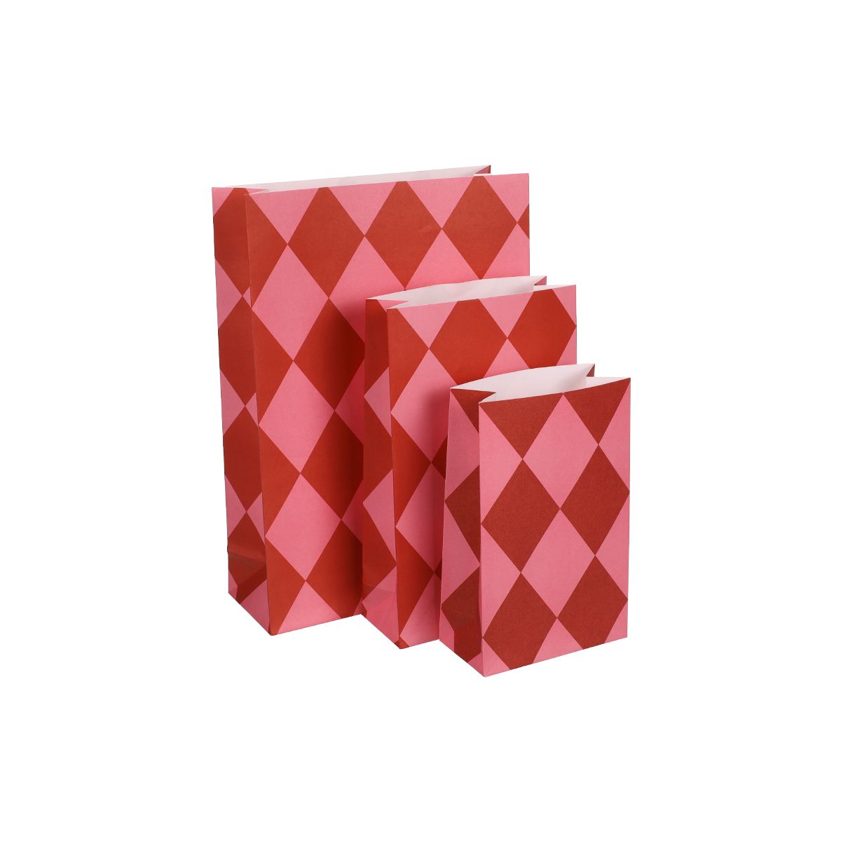 Papiertüte "Diamond grapefruit-brick" - 15 x 24 cm Kado Design