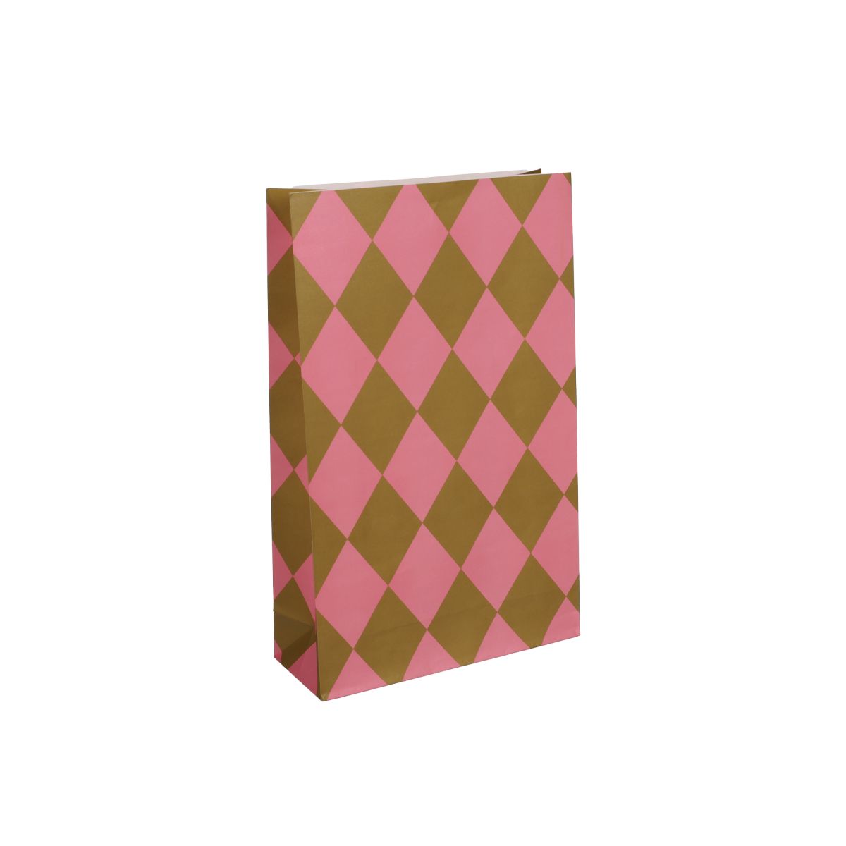 Papiertüte "Diamonds rose - seaweed" - 23 x 31 cm Kado Design