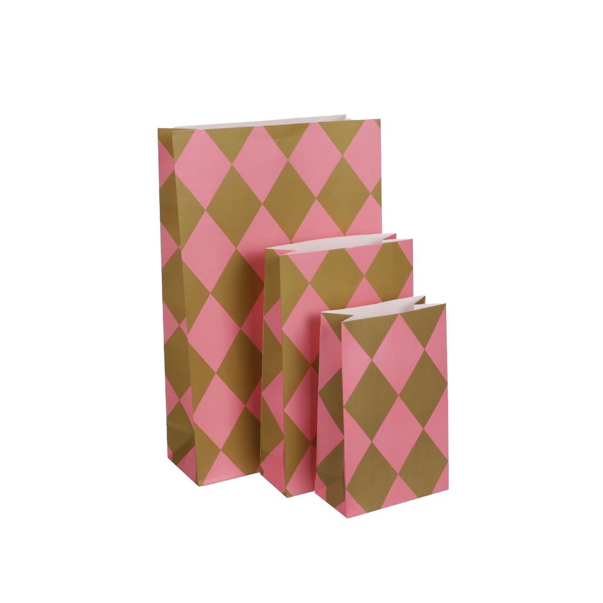 Papiertüte "Diamonds rose - seaweed" - 23 x 31 cm Kado Design