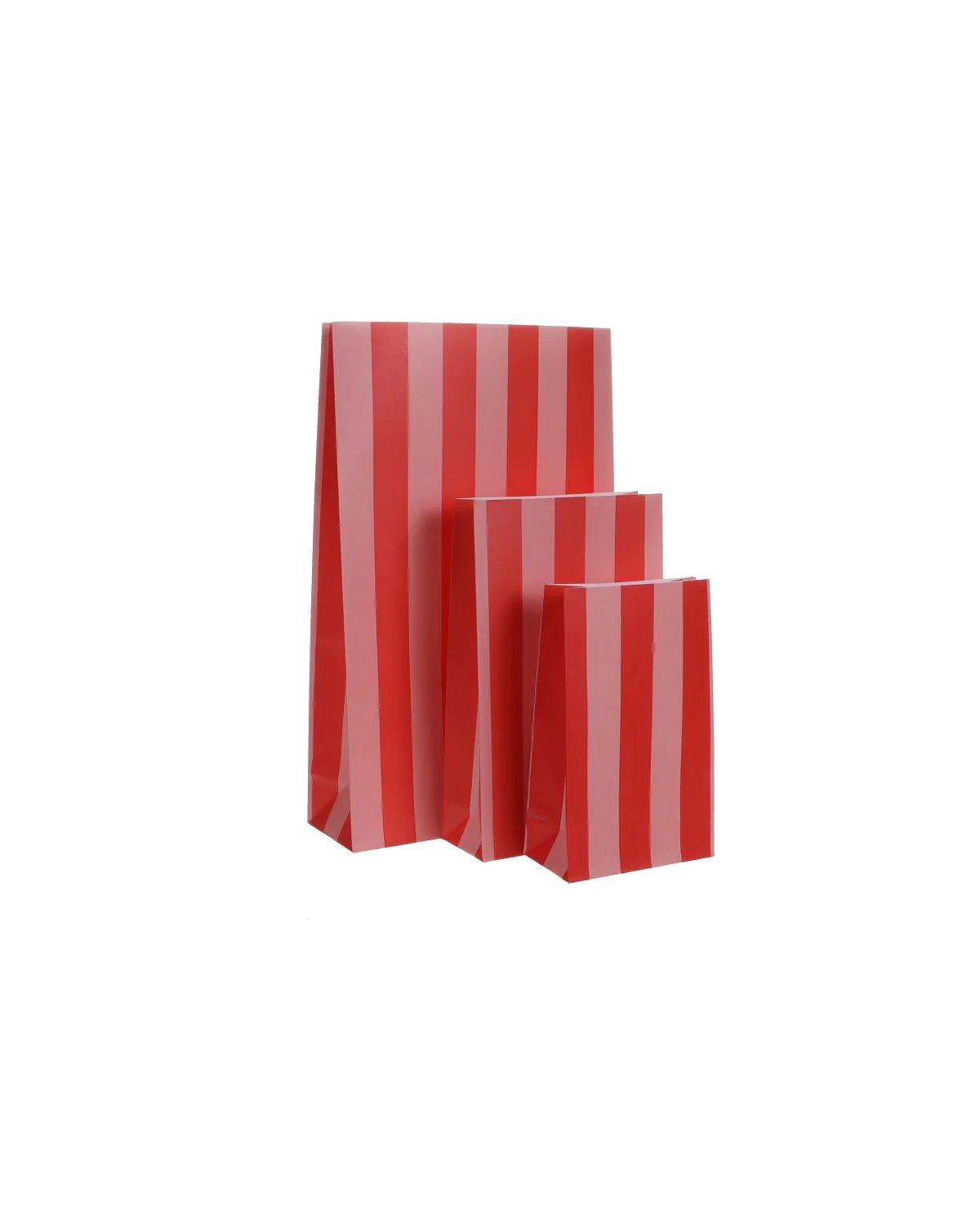 Papiertüten "Streifen red-litchi" Kado Design