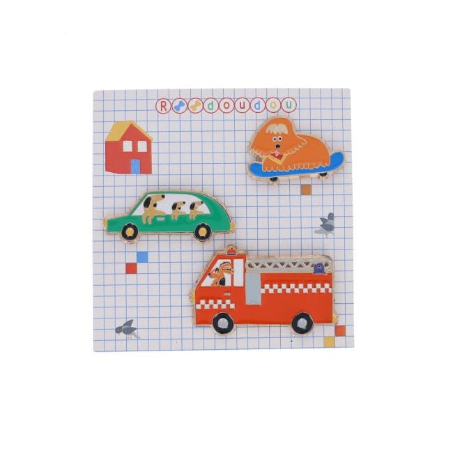 Pin Set "Fahrzeuge und Hunde" Pin Le petit Souk