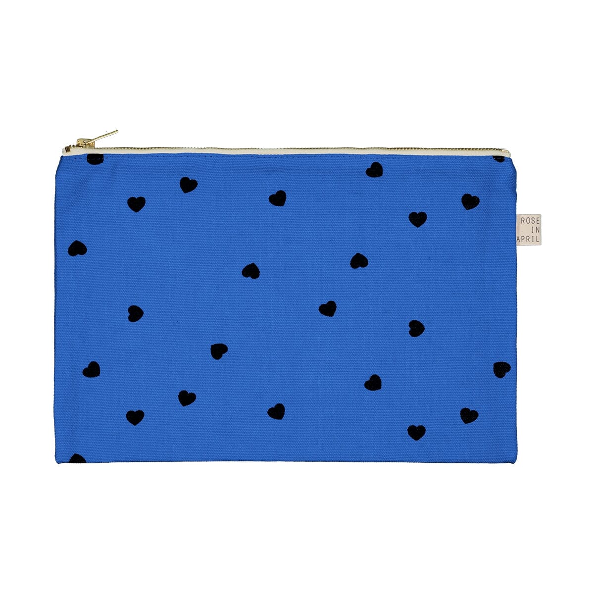 Pochette "Herzen" Kosmetiktasche Rose in April Blau