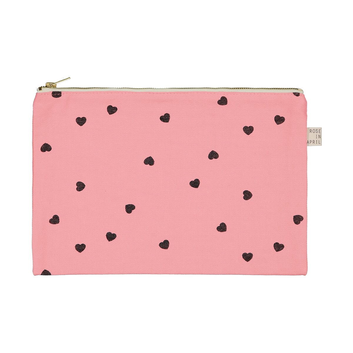 Pochette "Herzen" Kosmetiktasche Rose in April Rosa