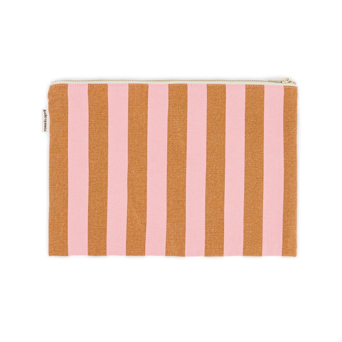 Pochette " Lili Streifen" Kosmetiktasche Rose in April Strawberry/Caramel