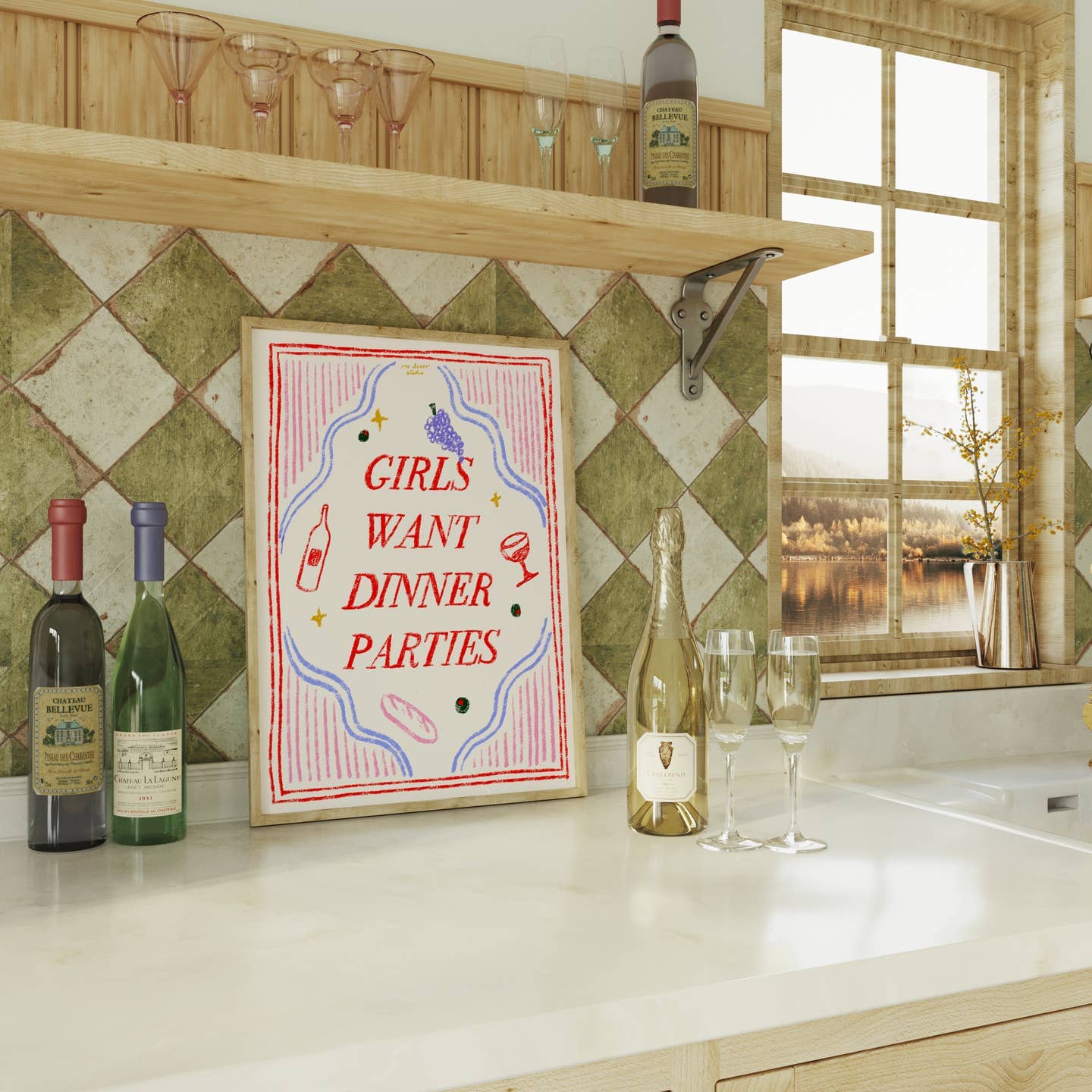 Poster "Girls want Dinner Parties" Poster RM Decor Studio A4