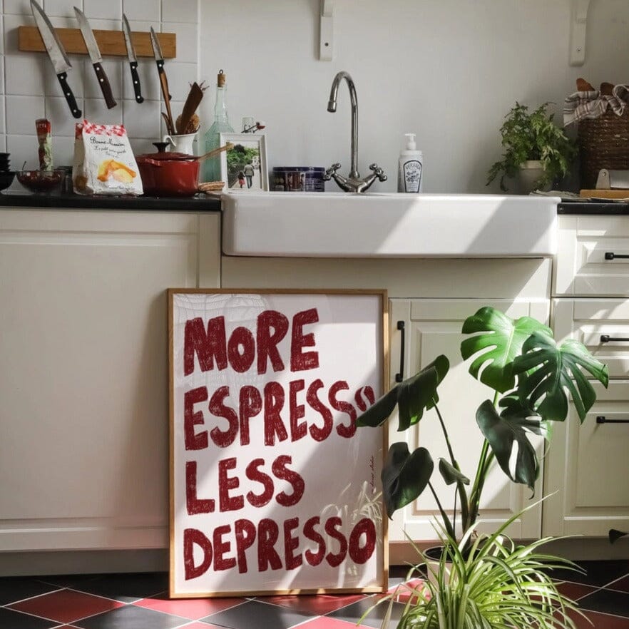 Poster "More Espresso Less Depresso " Poster RM Decor Studio A4