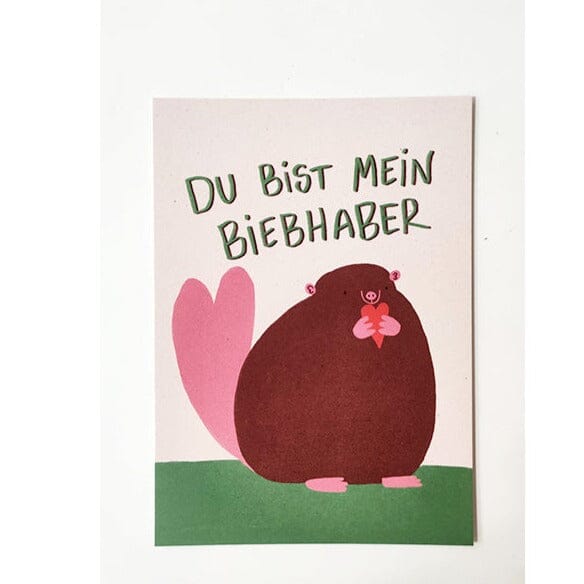 Postkarte "Biebhaber" Postkarte Slinga Illustration 