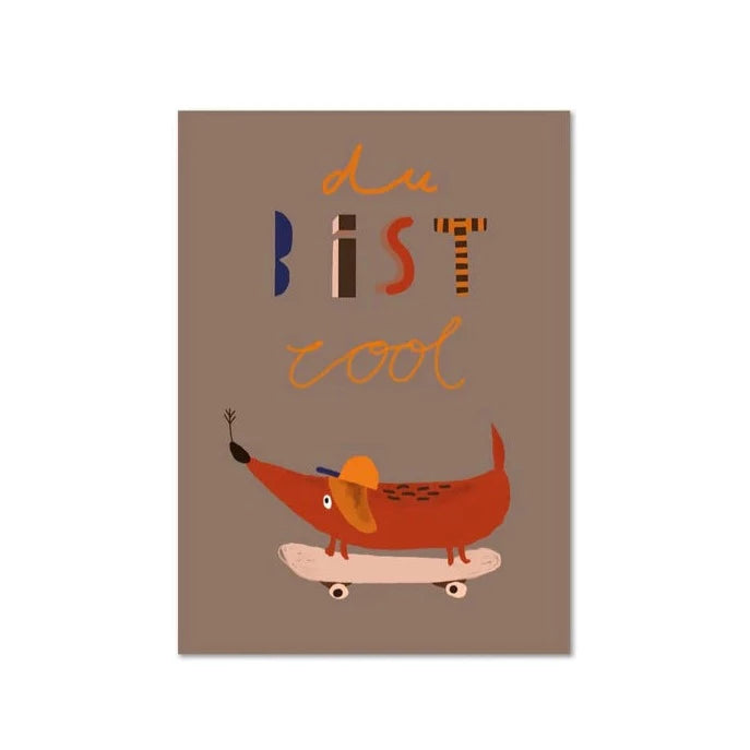 Postkarte "Dackel Detlef - Du bist cool" Postkarte Halfbird