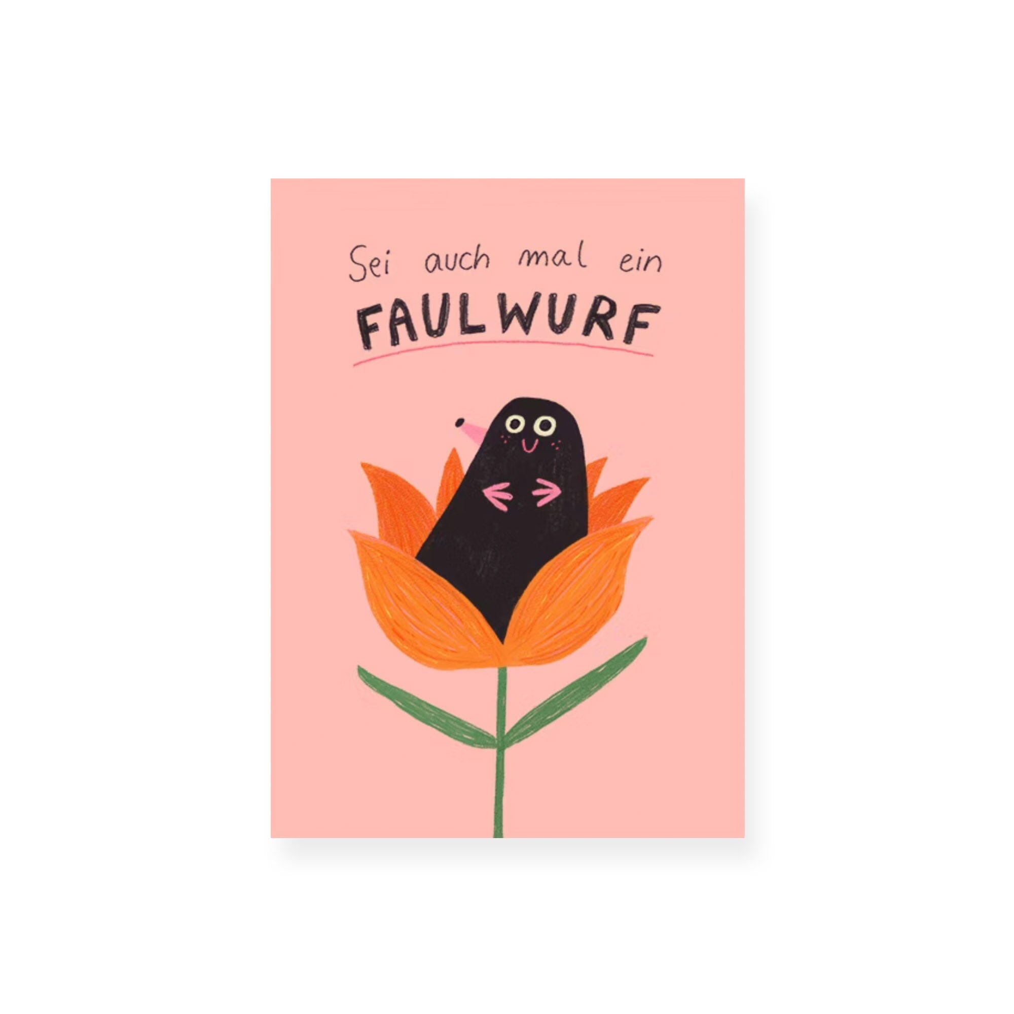 Postkarte "Faulwurf" Postkarte Slinga Illustration
