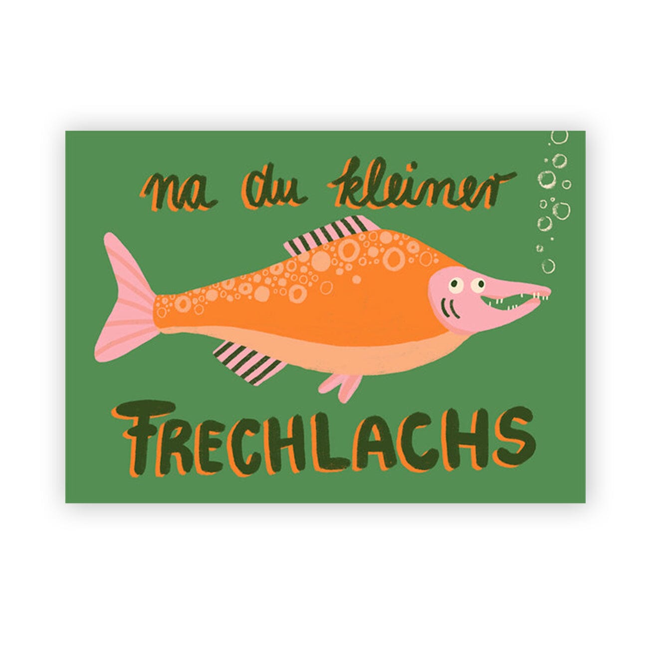 Postkarte "Frechlachs" Postkarte Slinga Illustration