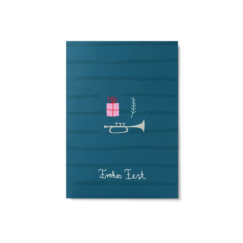 Postkarte "Frohes Fest" Postkarte Unter Pinien