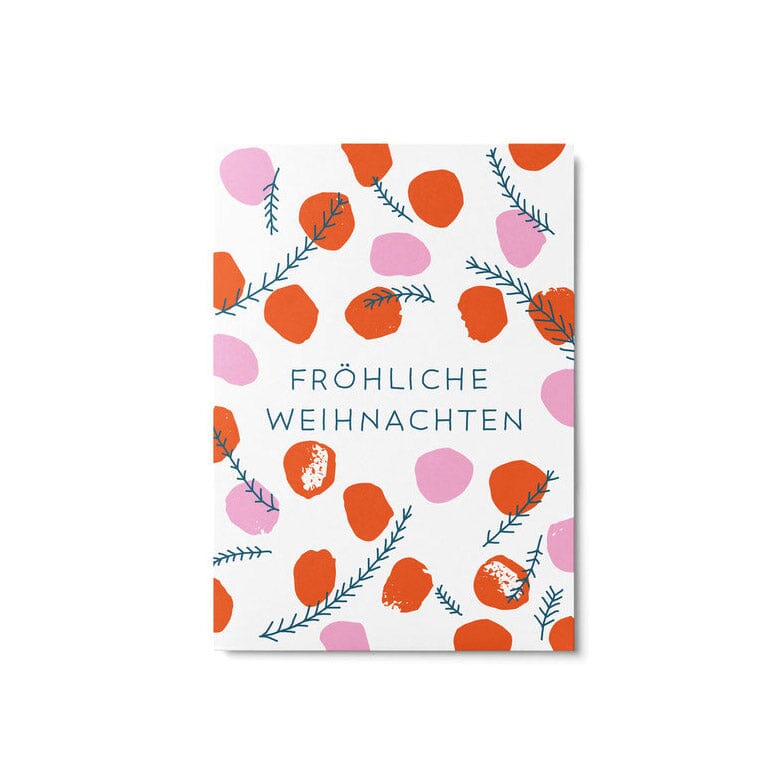 Postkarte "Fröhliche Weihnachten Dots" Postkarte Unter Pinien