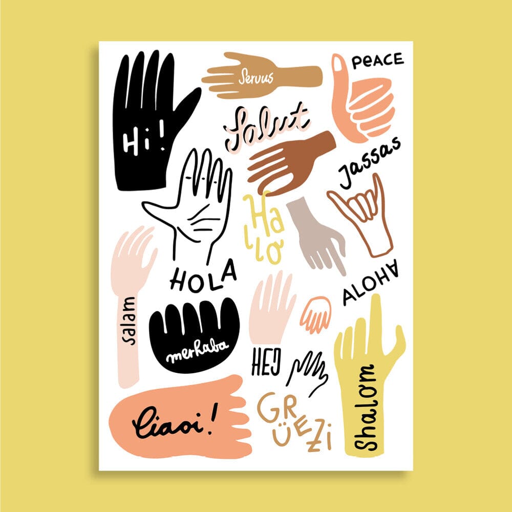 Postkarte "Hallo allerseits" Postkarte Family Tree Studio