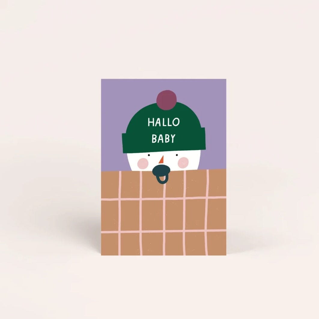 Postkarte "Hallo Baby" Postkarte Jane Holtewert Grün