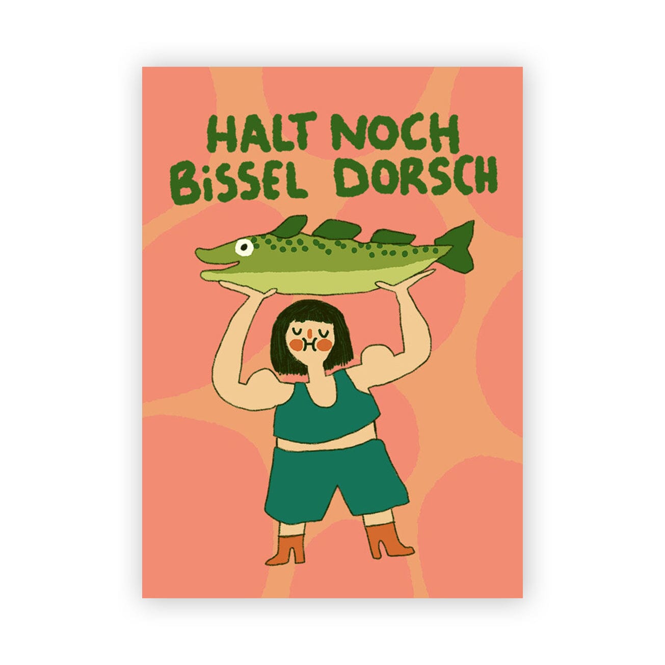 Postkarte "Halt Dorsch" Postkarte Slinga Illustration 