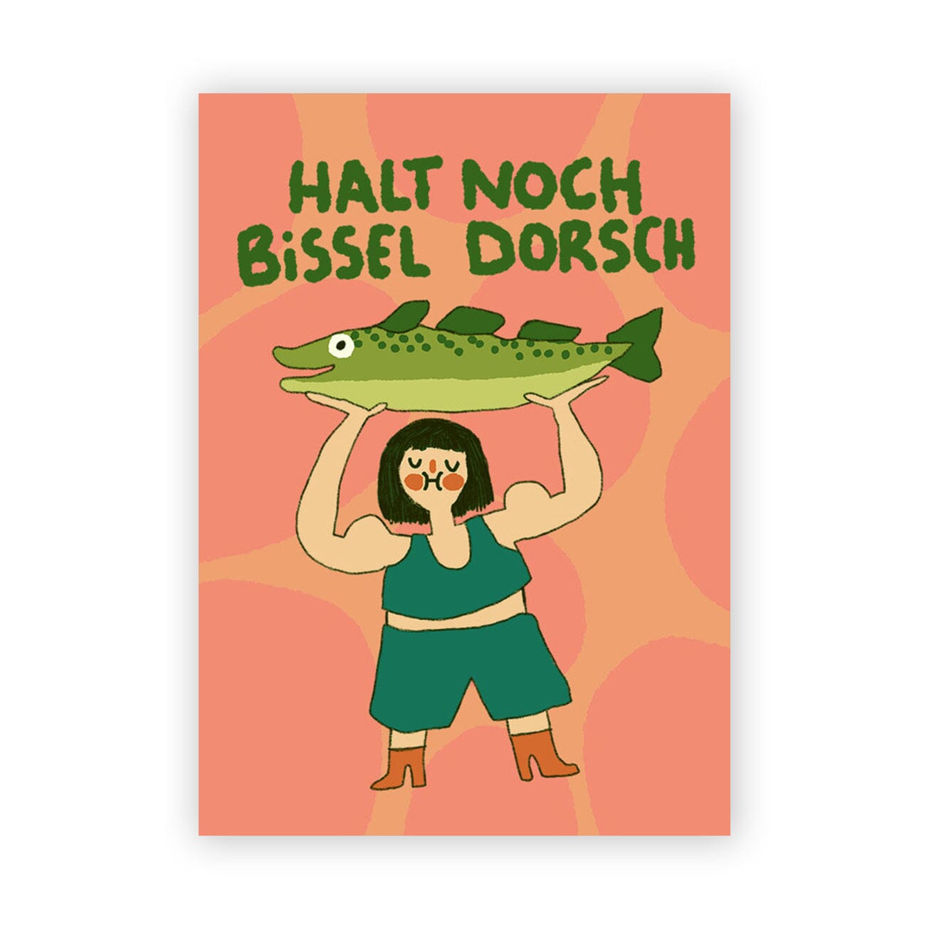 Postkarte "Halt Dorsch" Postkarte Slinga Illustration
