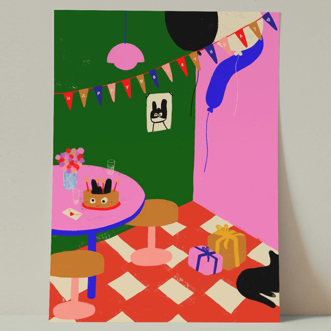 Postkarte "Happy Birthday in the Kitchen" Postkarte Framboise und Ketchup