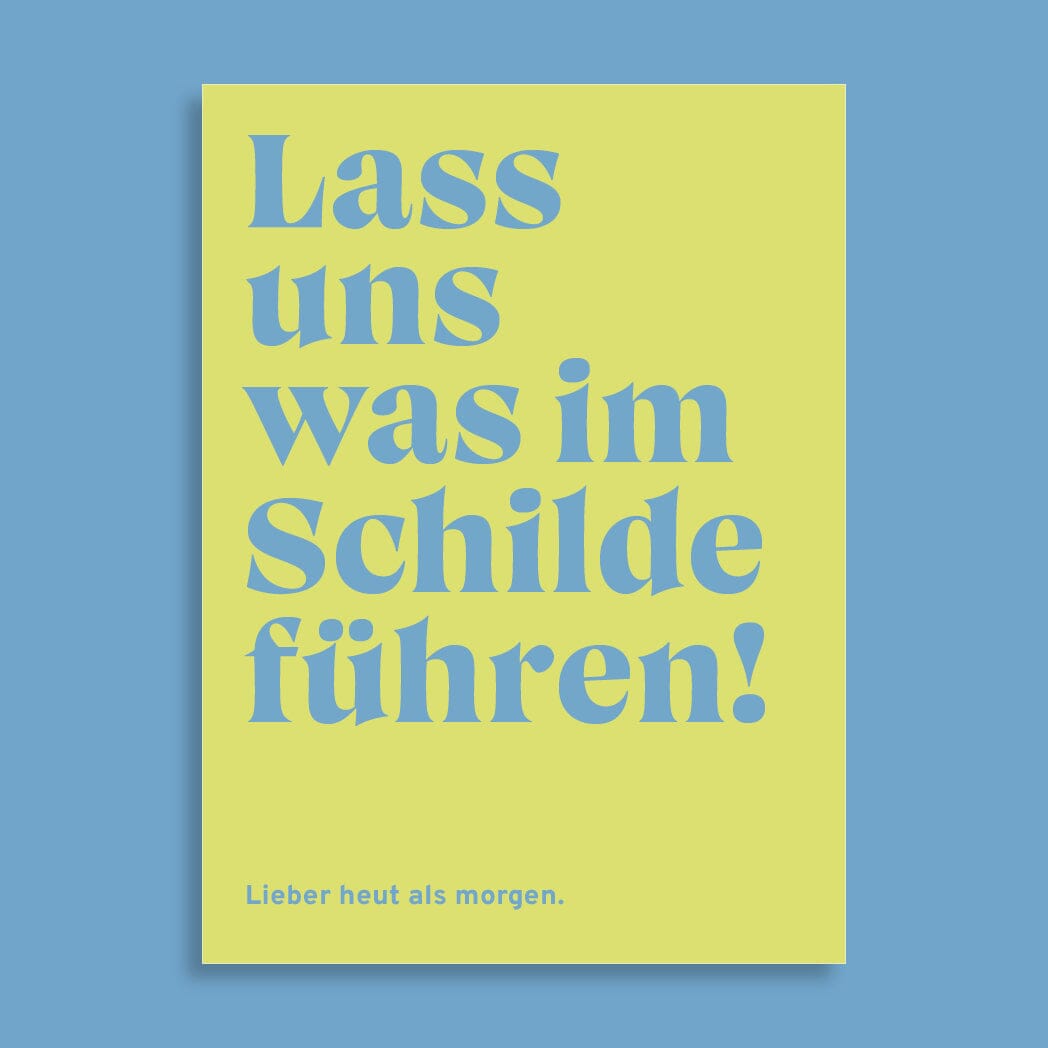 Postkarte "Lass uns was im Schilde führen!" Postkarte Family Tree Studio