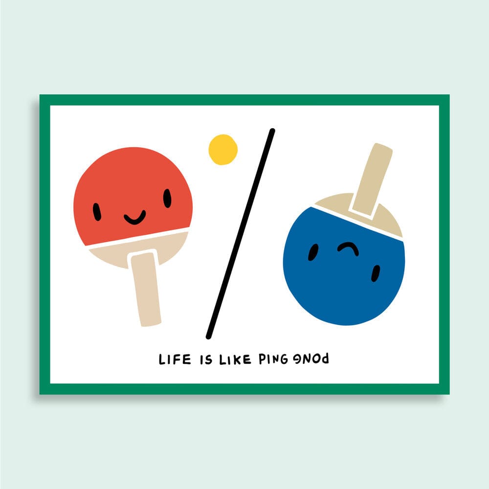 Postkarte "Life is like Ping Pong" Postkarte Family Tree Studio