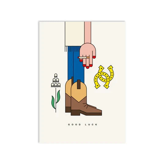 Postkarte "Lucky Cowgirl" Postkarte Red Fries