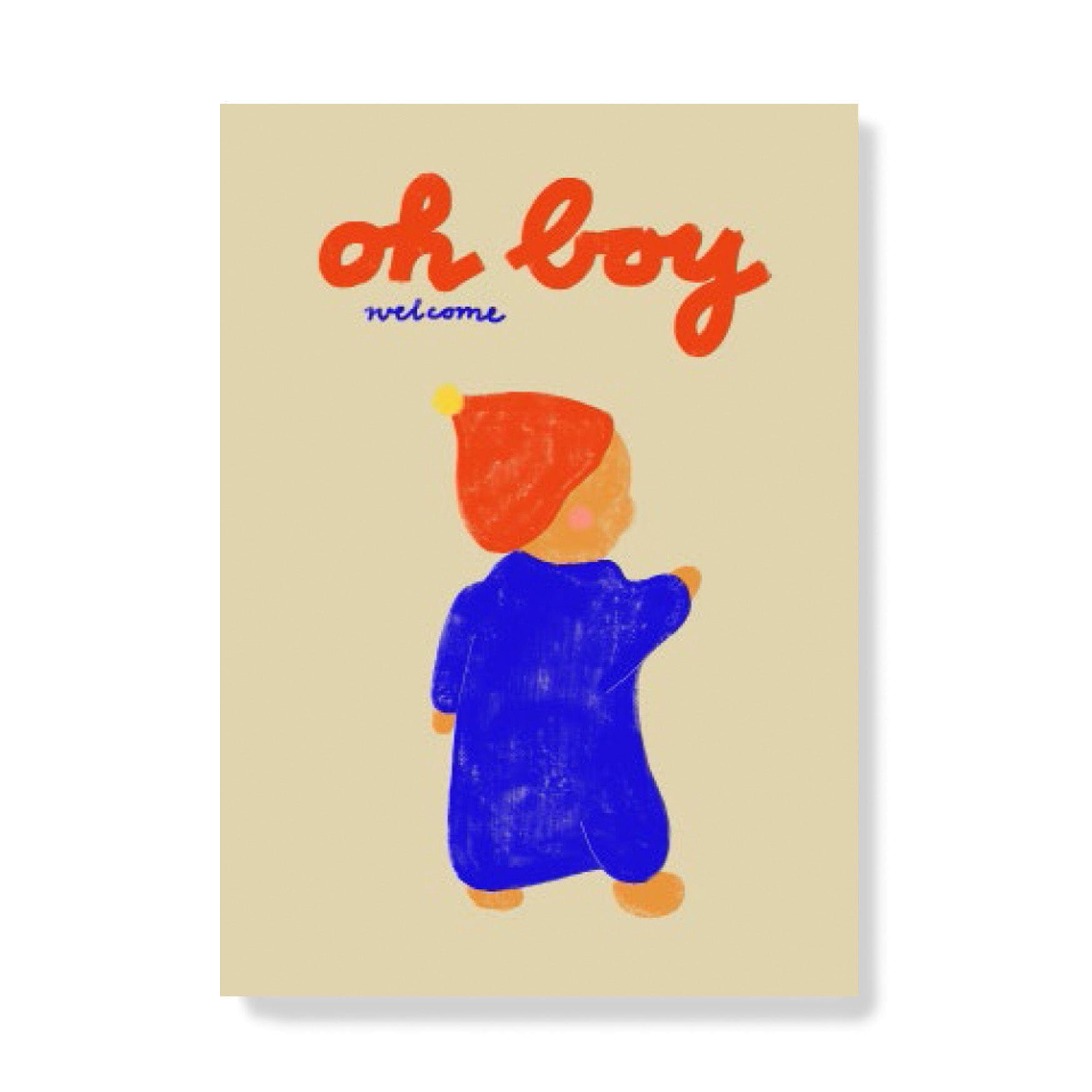 Postkarte "Oh Girl/Boy Welcome" Postkarte Framboise und Ketchup Oh Boy
