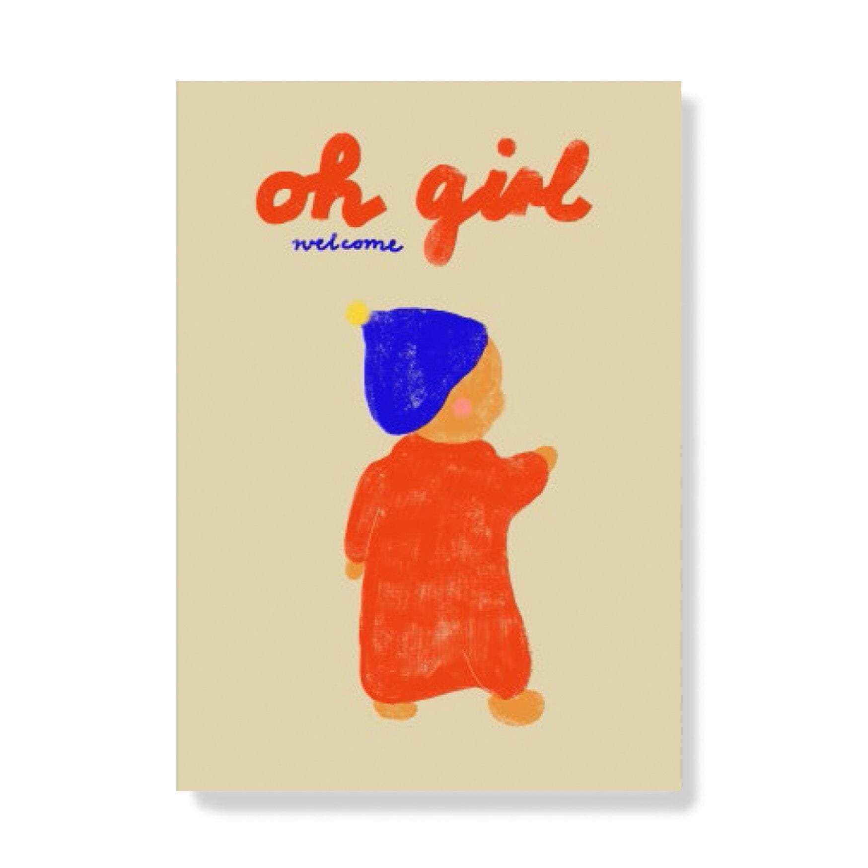 Postkarte "Oh Girl/Boy Welcome" Postkarte Framboise und Ketchup Oh Girl