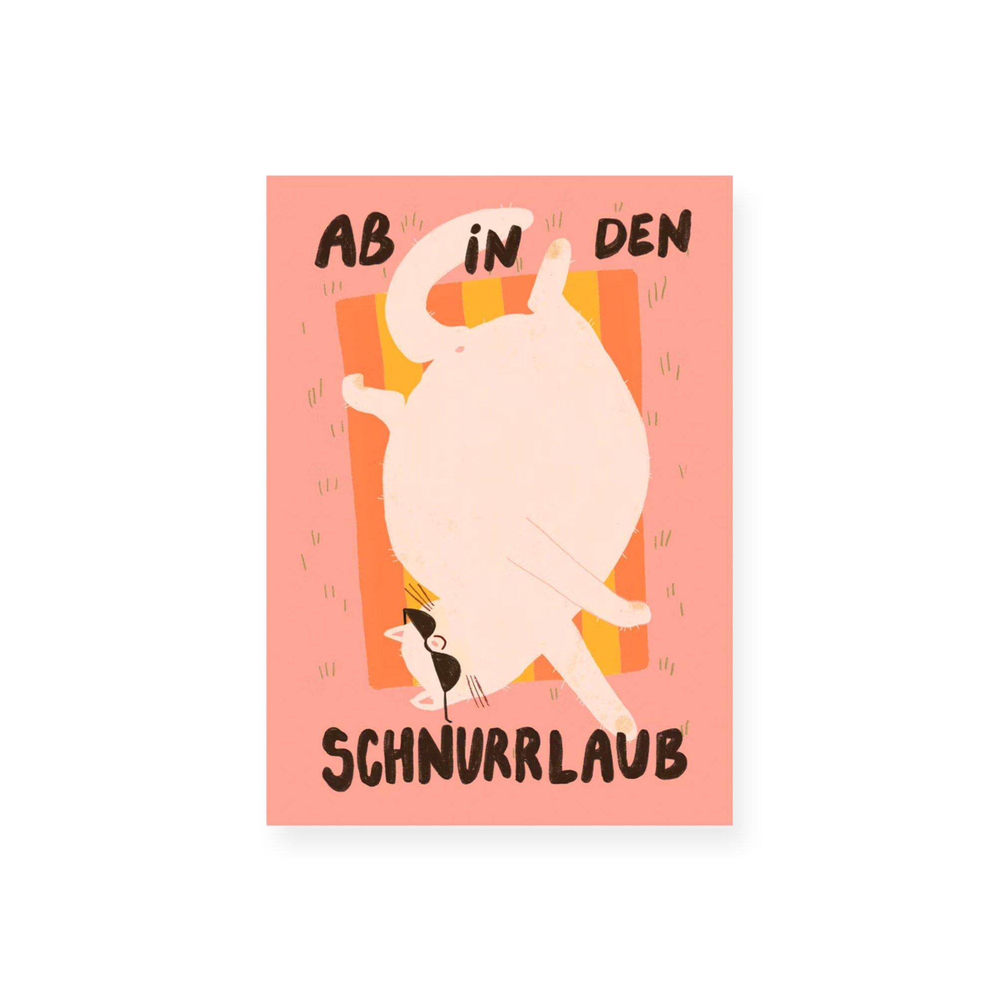 Postkarte "Schnurrlaub" Postkarte Slinga Illustration