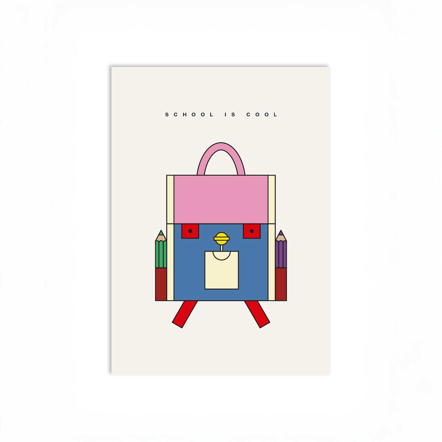 Postkarte "School is cool" Postkarte Red Fries
