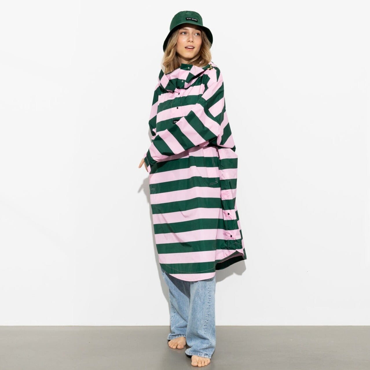 Regencape Poncho "Bold Stripes" Bekleidung & Accessoires Vivi Mari Stripes green/rosé
