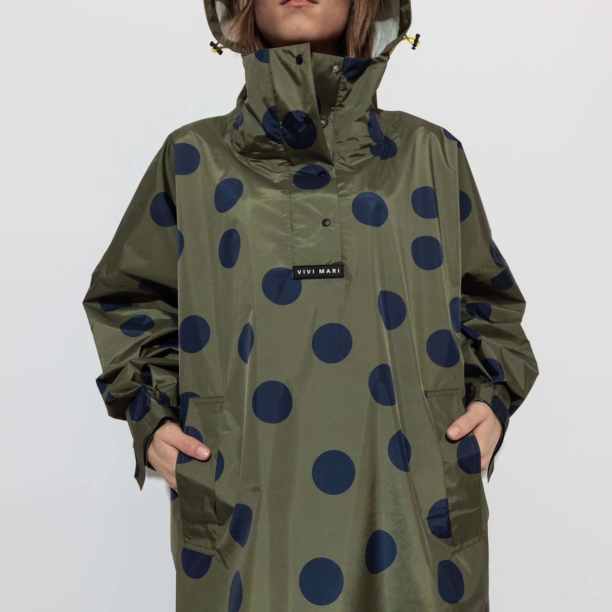 Regencape Poncho "Dots" Bekleidung & Accessoires Vivi Mari dots olive/navy