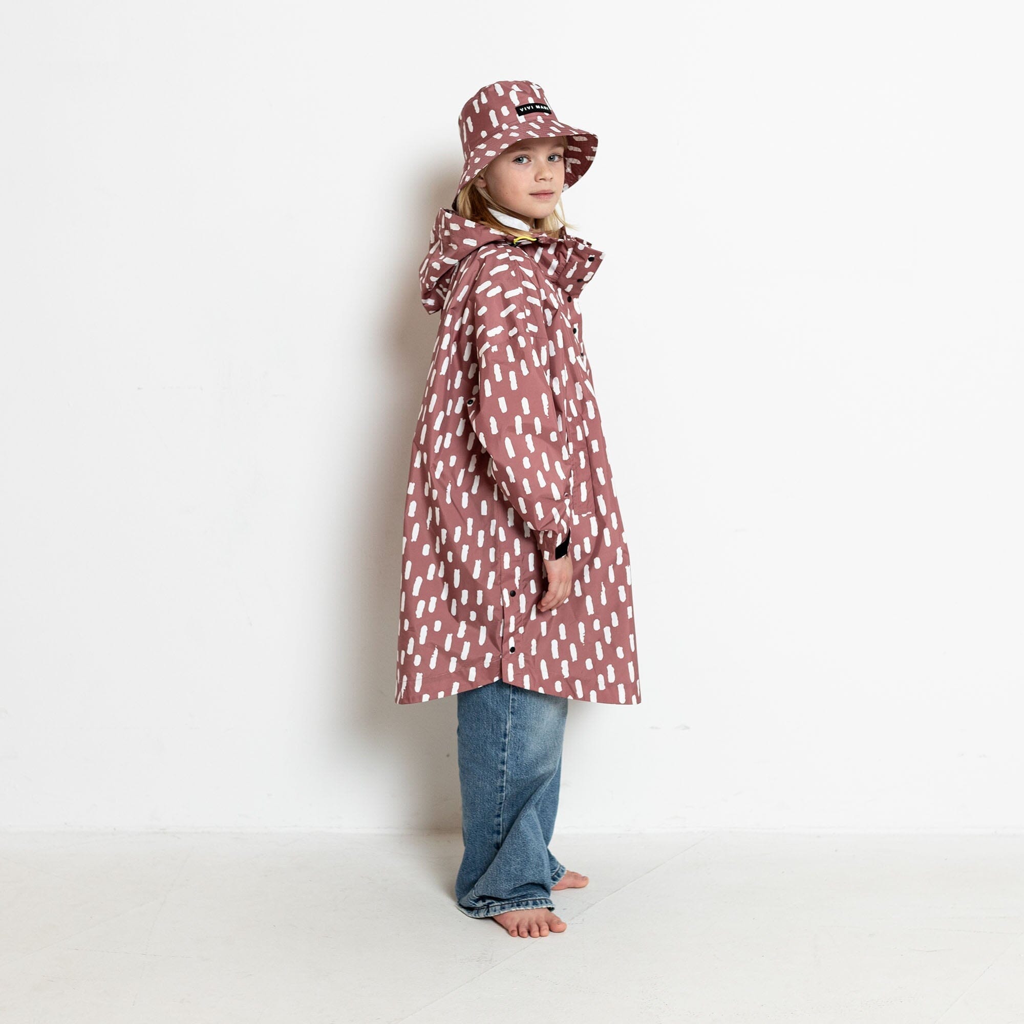 Regencape Poncho Kids "Drops Mauve" Bekleidung & Accessoires Vivi Mari 