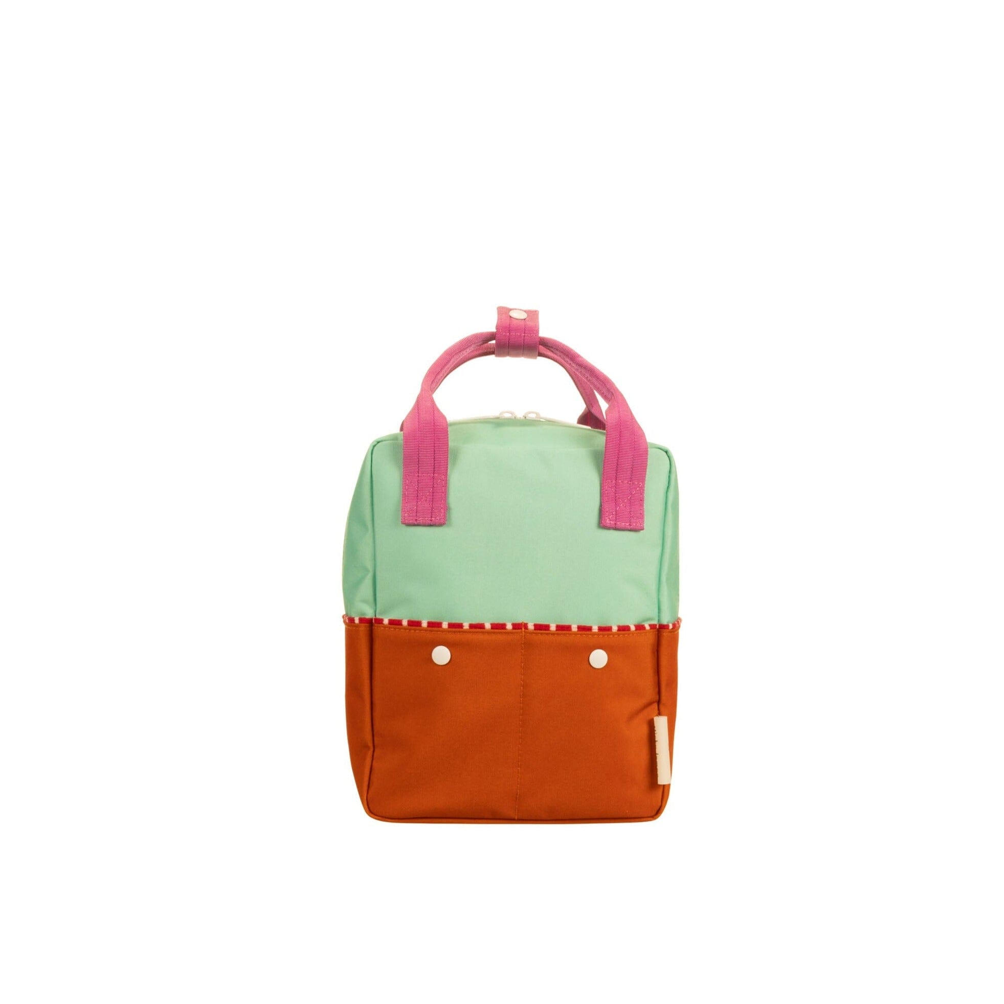 Rucksack für Kinder "better together - colorblocking" Rucksack Sticky Lemon towel green + gravel orange