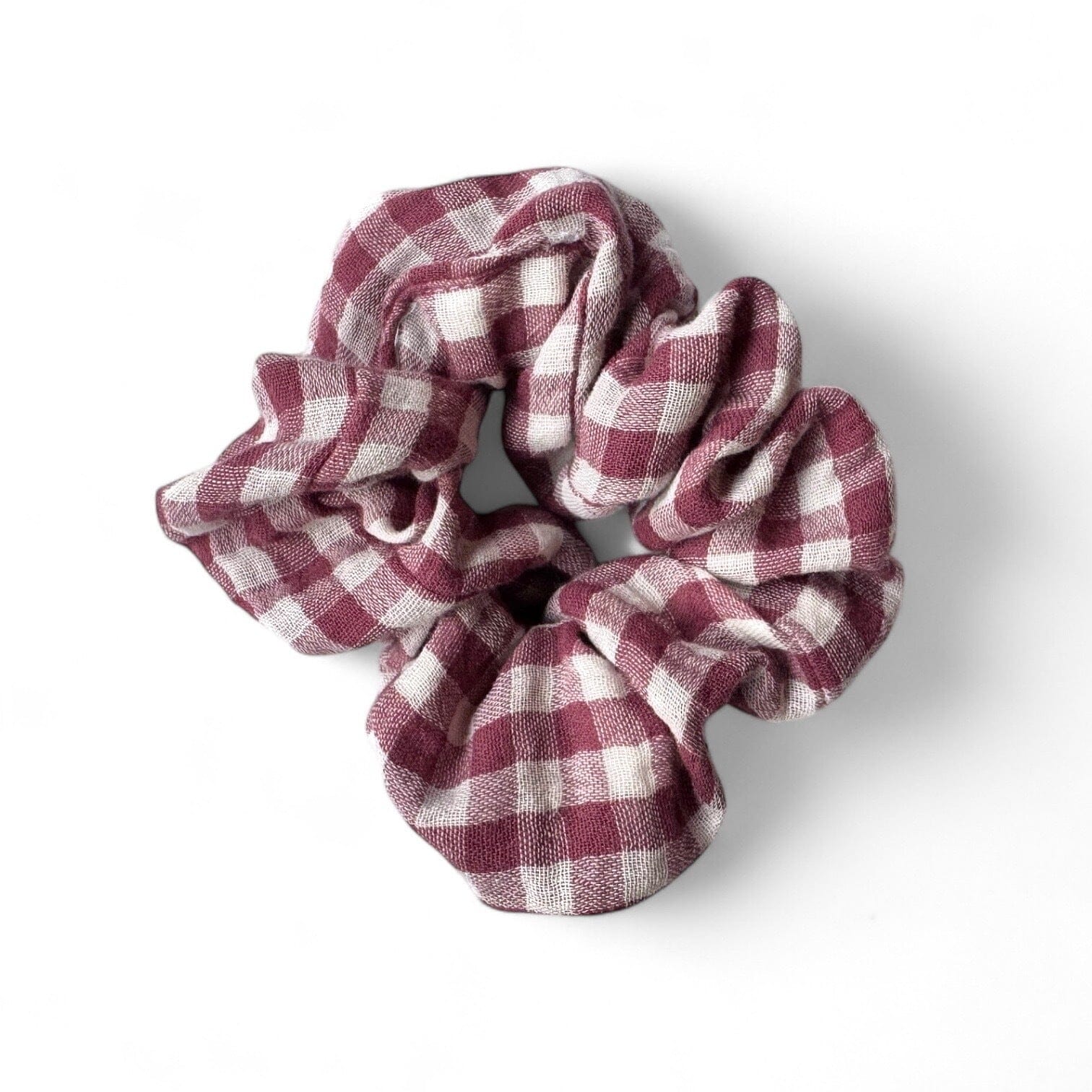 Scrunchie Maxi Scrunchies Matsch mit Sahne Karo (Vichy) Weinrot