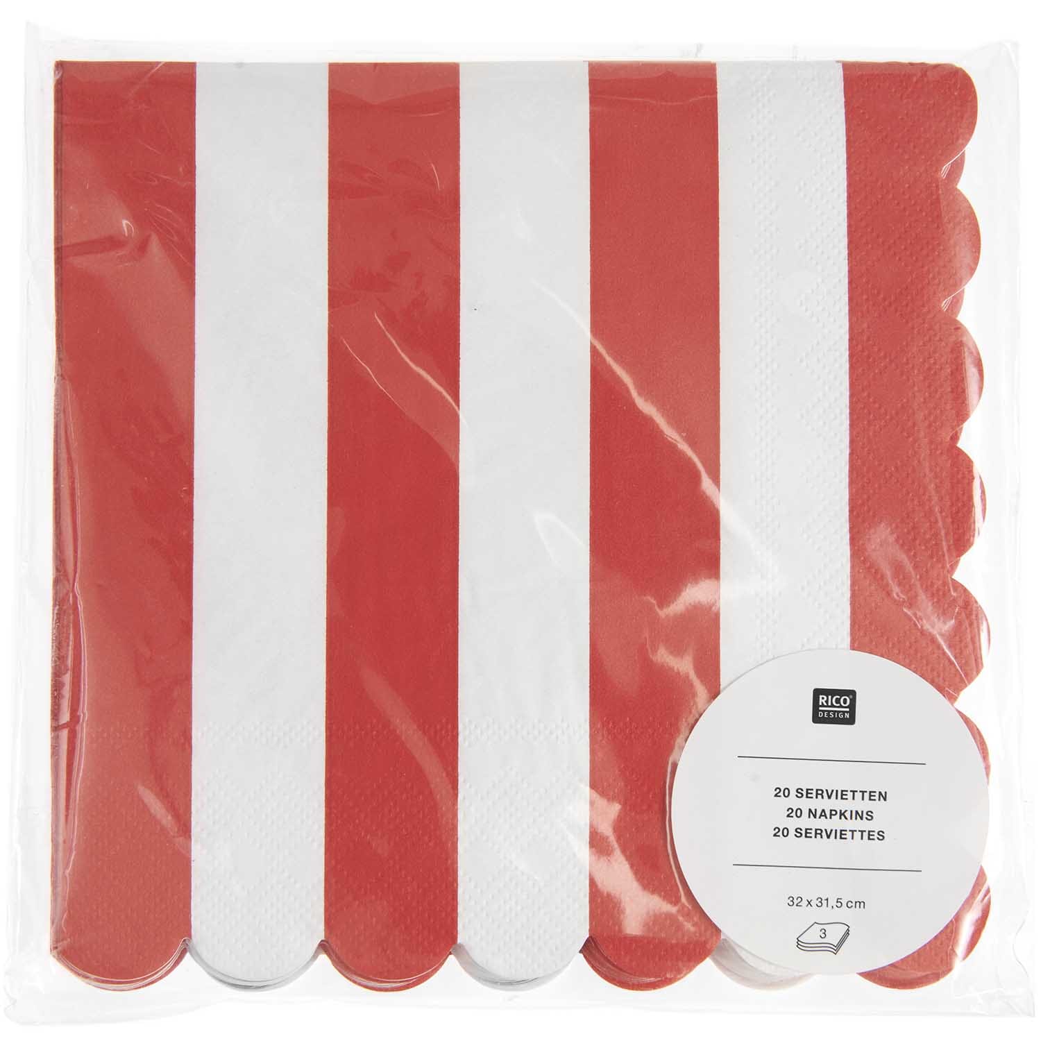 Servietten "Streifen" Serviette Rico Design