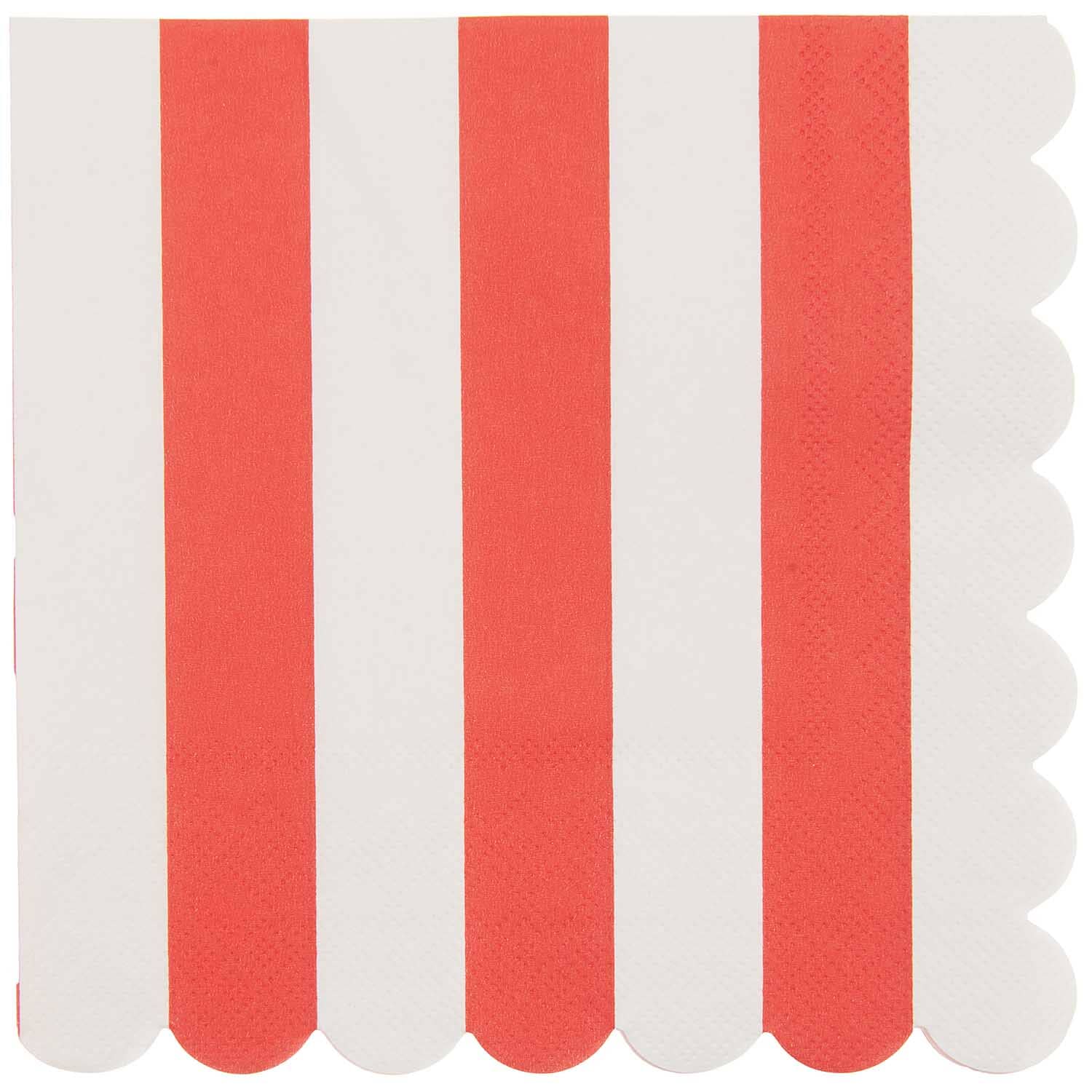 Servietten "Streifen" Serviette Rico Design Rot/Weiss