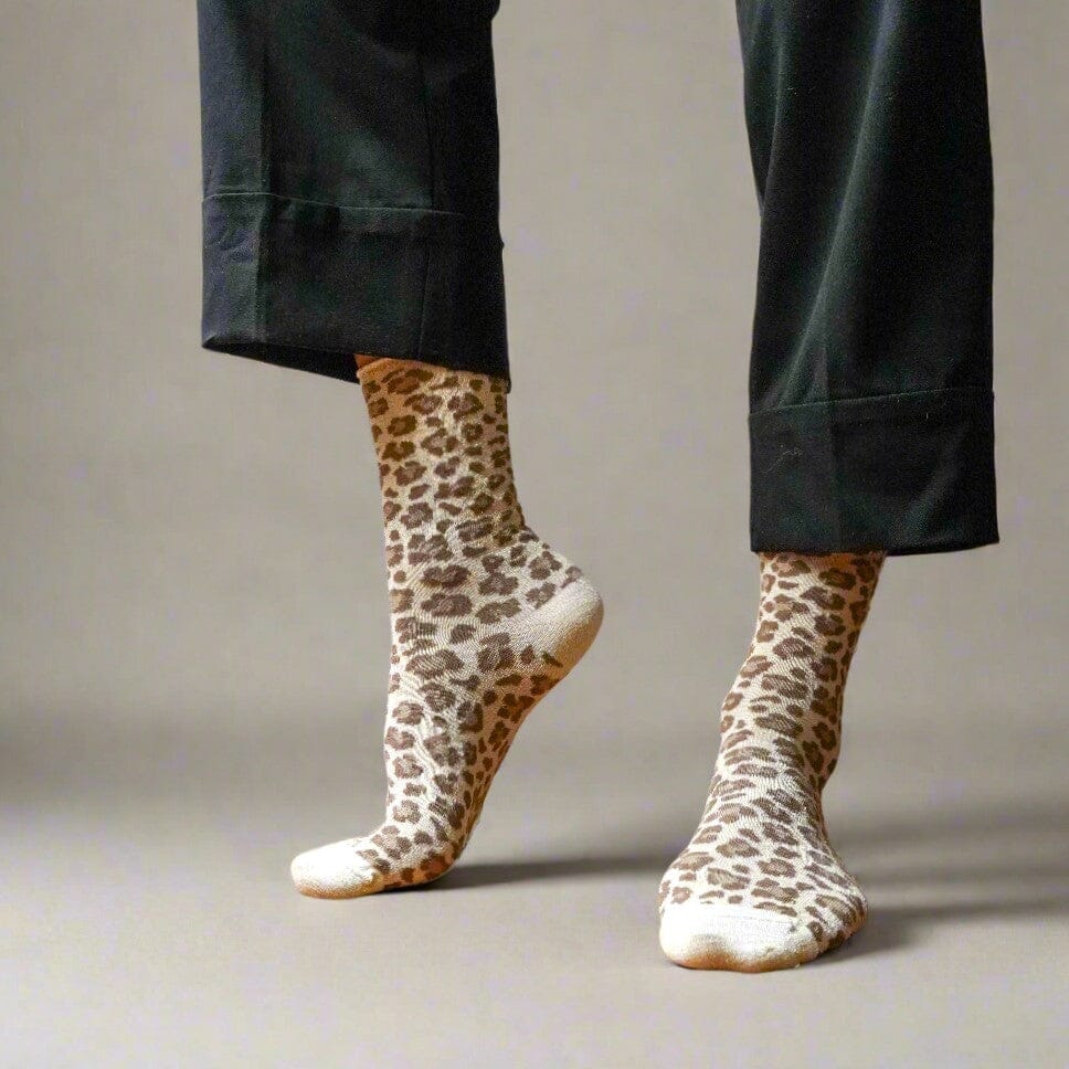 Socken "Glitzer Leo" Socken KLUE Leo Beige