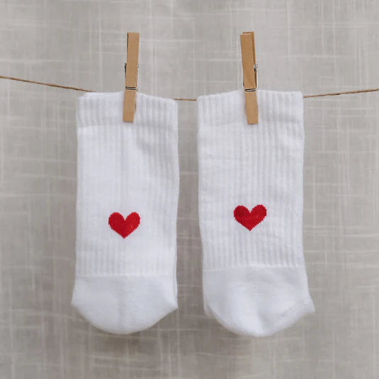 Socken „Herz rot" Socken Eulenschnitt