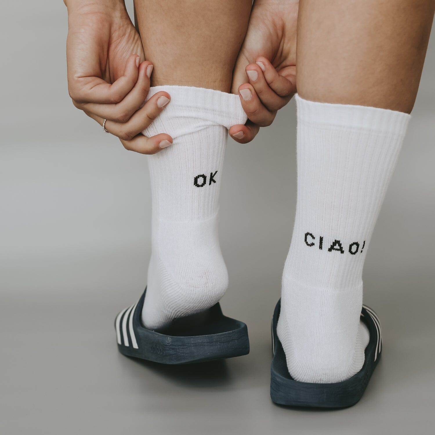 Socken "ok ciao!" Socken Eulenschnitt