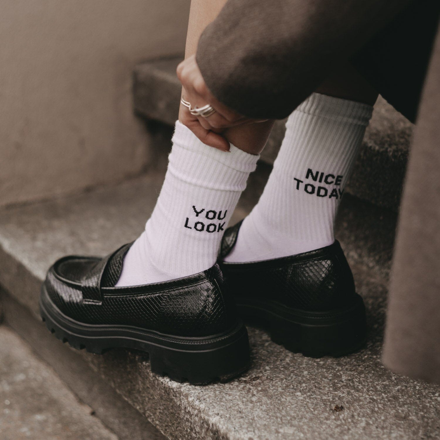 Socken "You look nice today" Socken Eulenschnitt