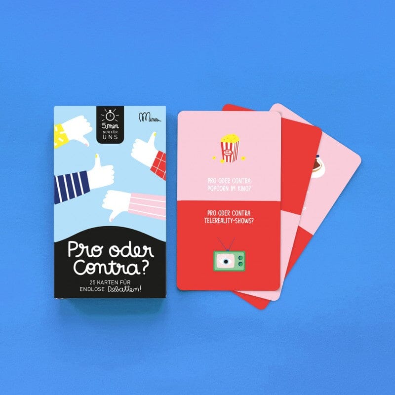 Spiel 5 min "Pro oder Contra" Kartenspiel minus Verlag